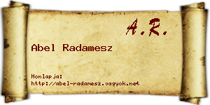 Abel Radamesz névjegykártya
